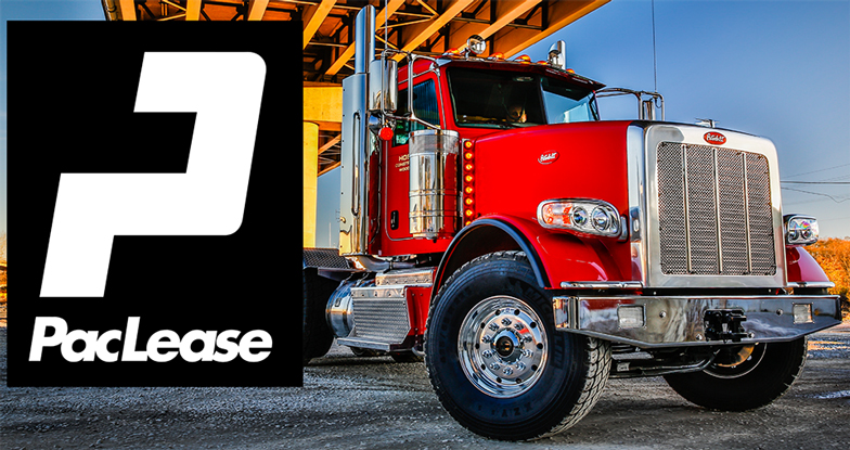 Paclease logo over red truck