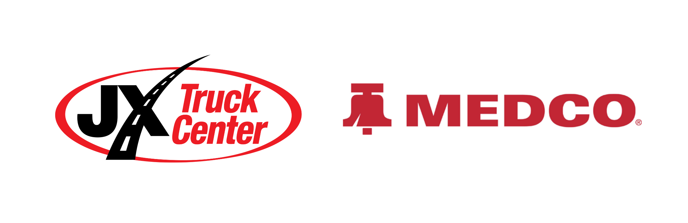 JX Truck Center Logo with the MEDCO logo MEDCO Shop Tools & Equipment NOW Available at JX Truck Center