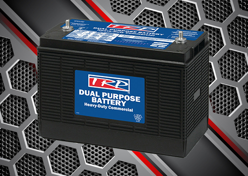 Car battery with TRP logo pasted onto it