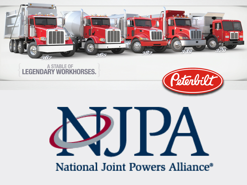 National joint powers alliance logo with peterbilt trucks