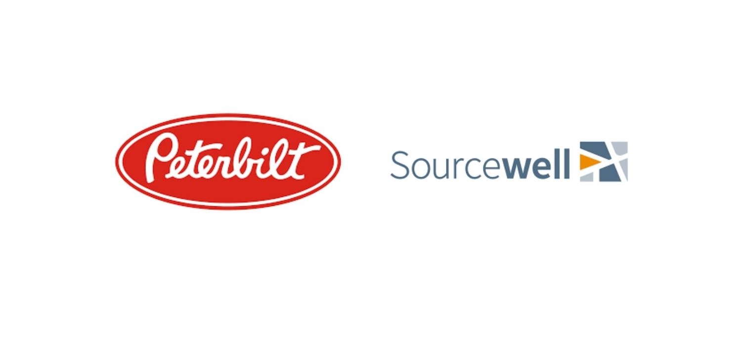 Peteerbilt motor co and Sourcewell logos